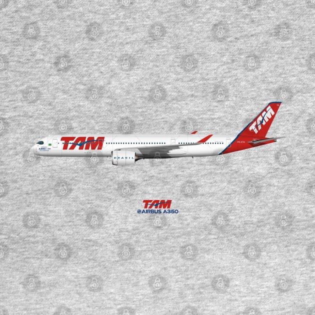 Illustration of TAM Airbus A350 by SteveHClark